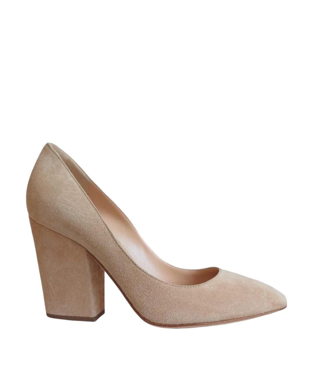 SERGIO ROSSI Бежевые замшевые туфли, фото 1