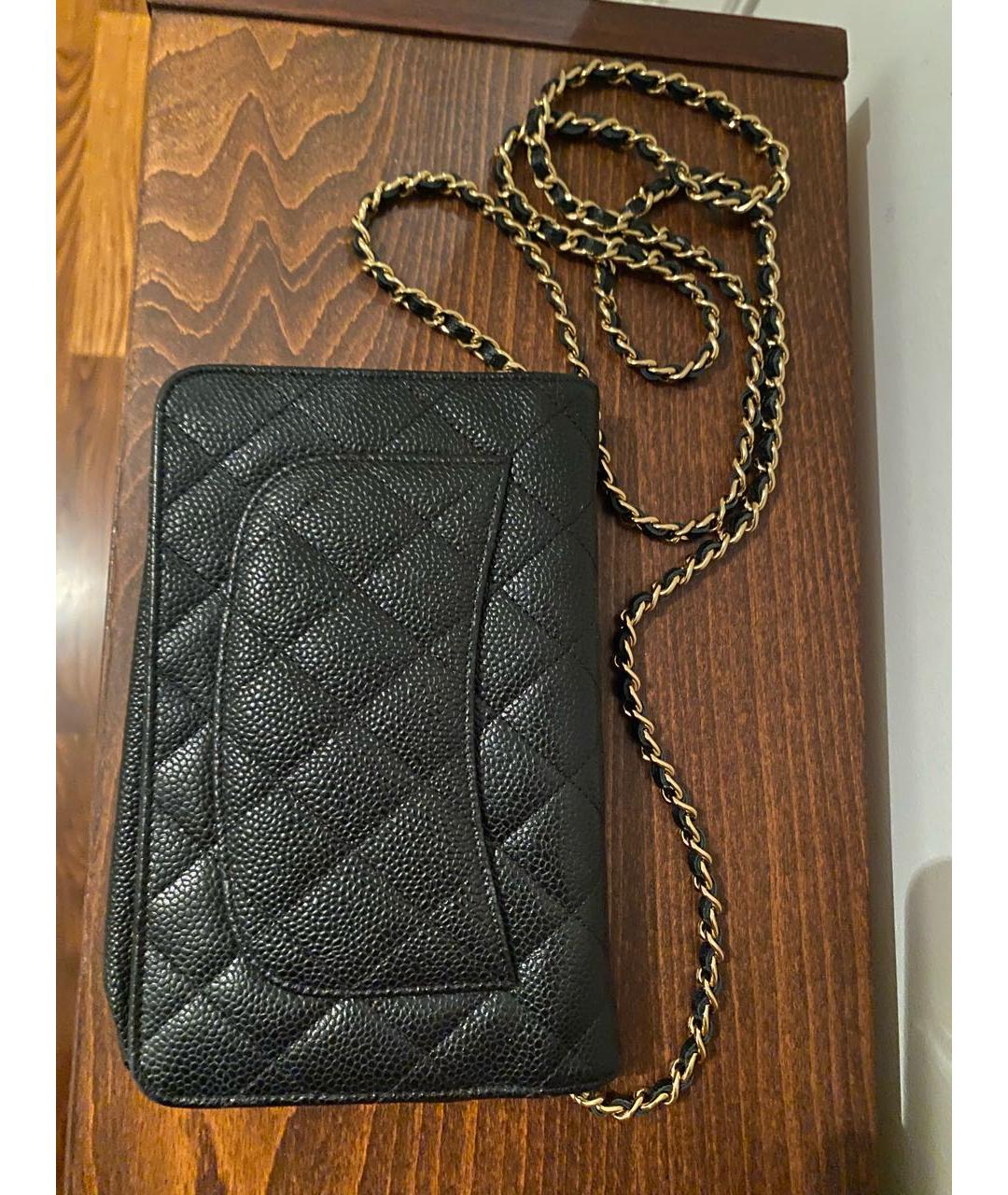 CHANEL Черная кожаная сумка через плечо, фото 2