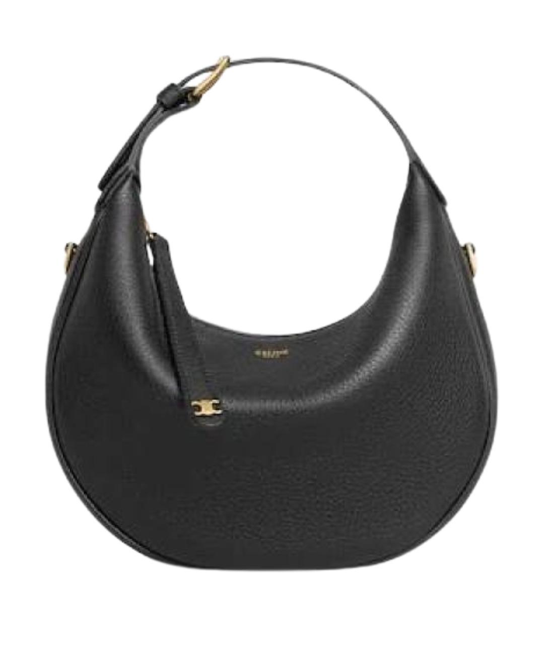 CELINE Черная кожаная сумка с короткими ручками, фото 1