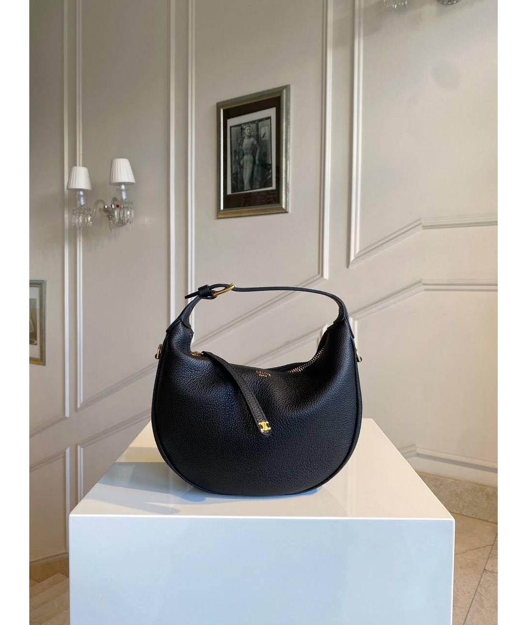 CELINE Черная кожаная сумка с короткими ручками, фото 3