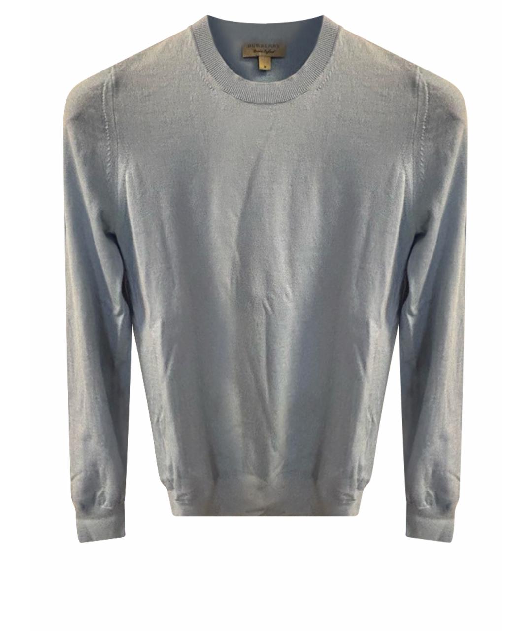 BURBERRY Голубой кашемировый джемпер / свитер, фото 1