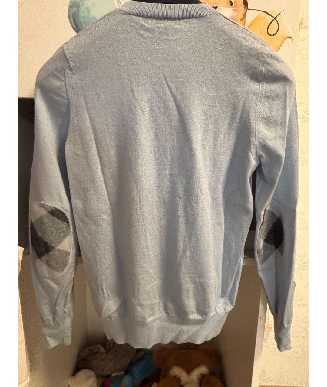 BURBERRY Голубой кашемировый джемпер / свитер, фото 2