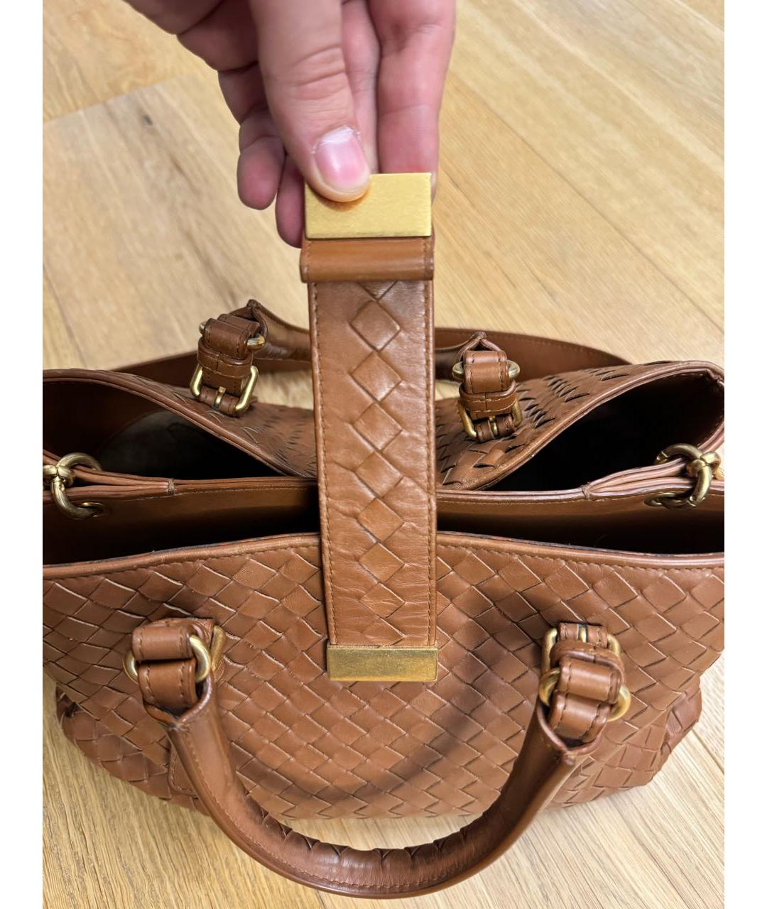 BOTTEGA VENETA Коричневая кожаная сумка тоут, фото 3