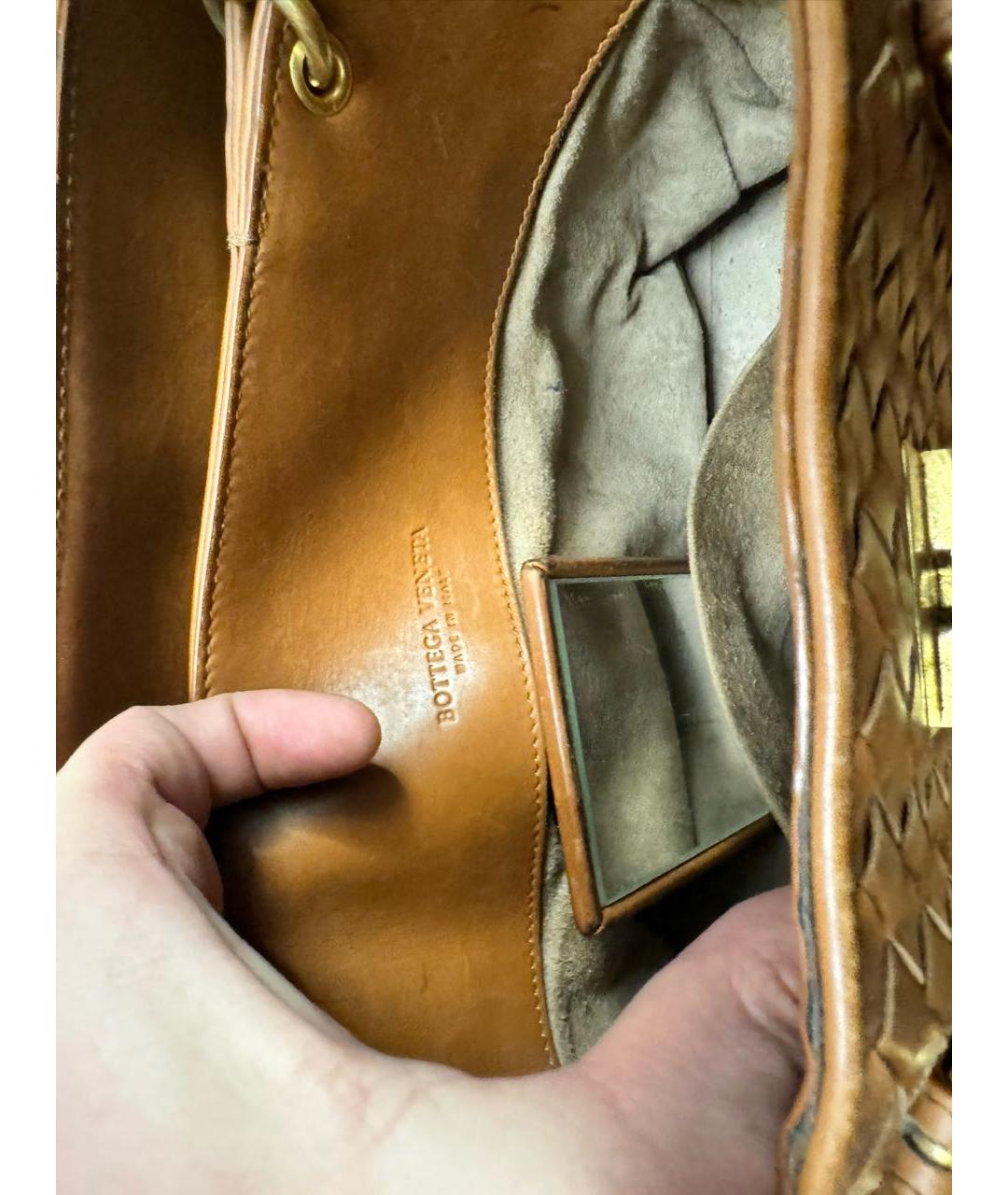 BOTTEGA VENETA Коричневая кожаная сумка тоут, фото 7