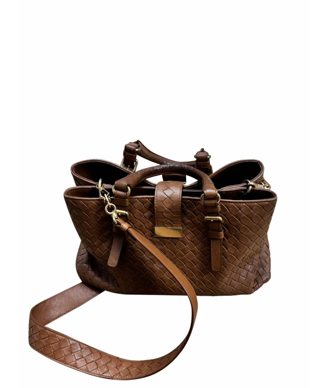 BOTTEGA VENETA Коричневая кожаная сумка тоут, фото 1