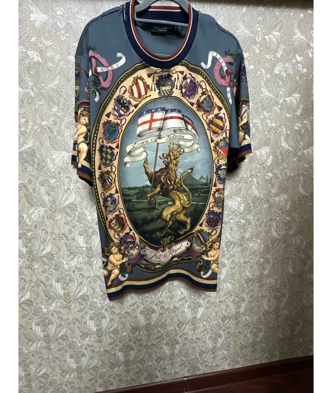 DOLCE&GABBANA Мульти хлопко-эластановая футболка, фото 4