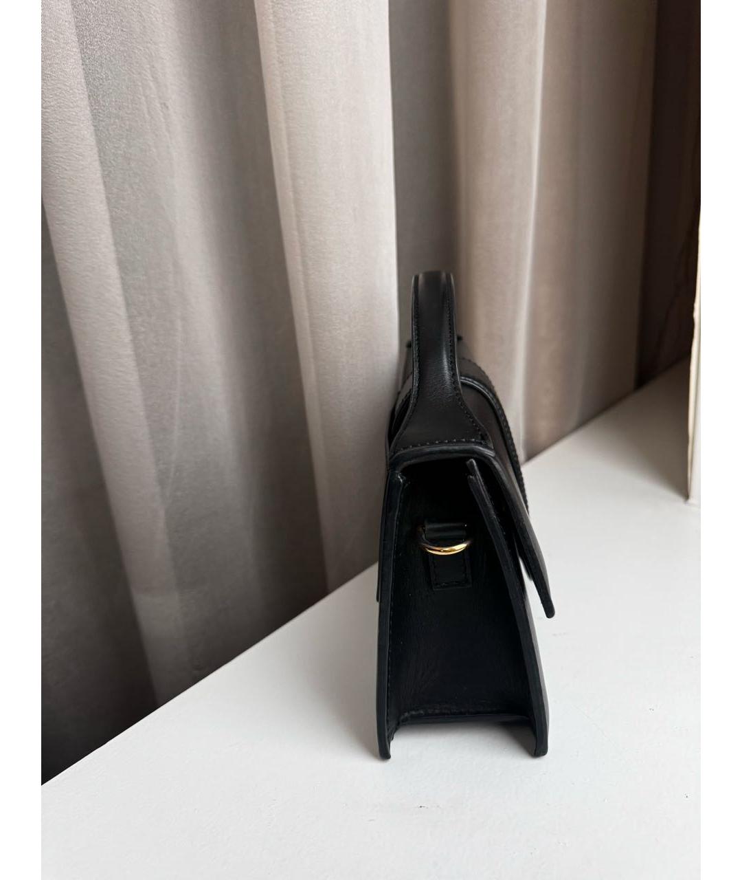 JACQUEMUS Черная кожаная сумка через плечо, фото 2