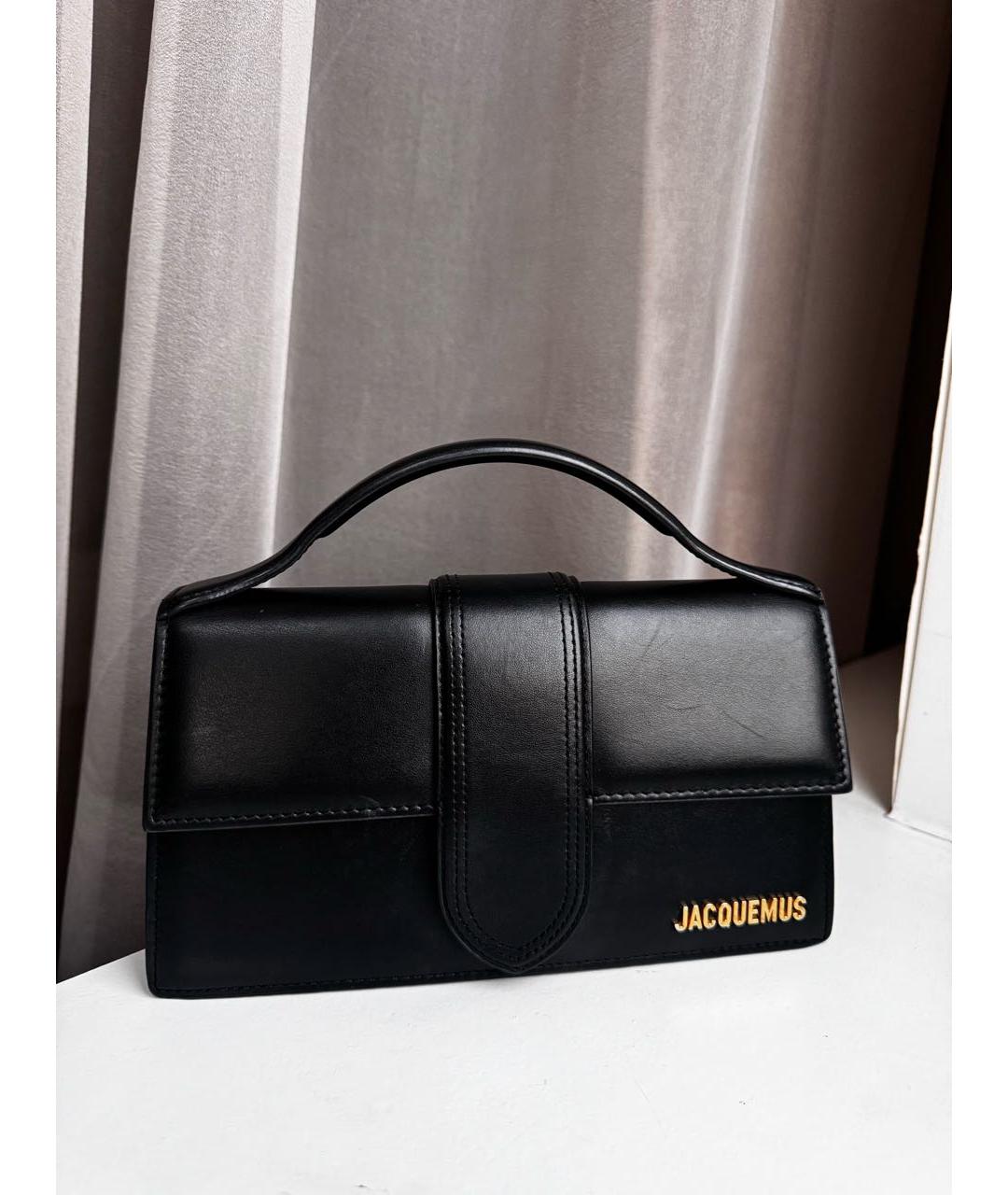 JACQUEMUS Черная кожаная сумка через плечо, фото 8