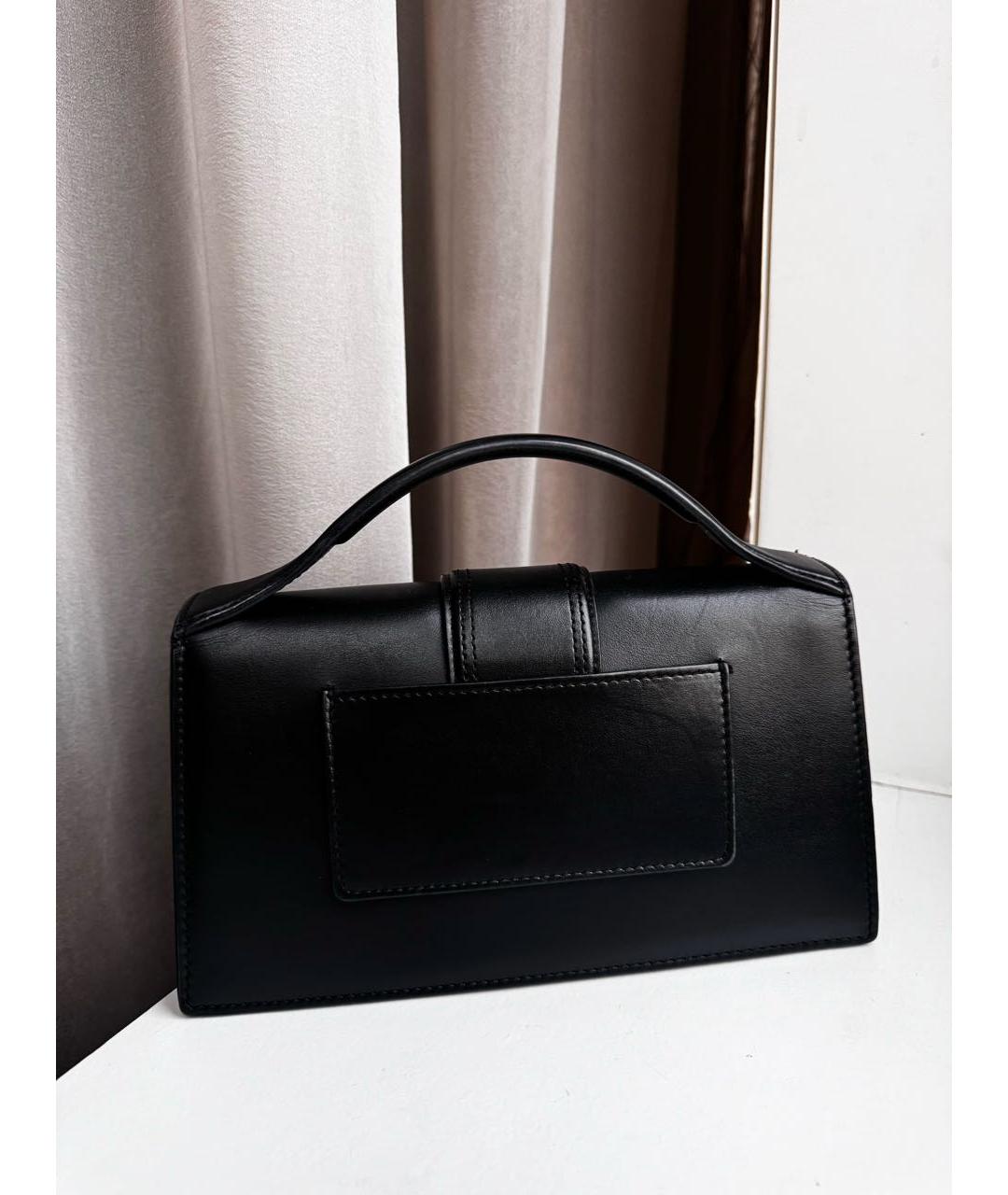 JACQUEMUS Черная кожаная сумка через плечо, фото 3