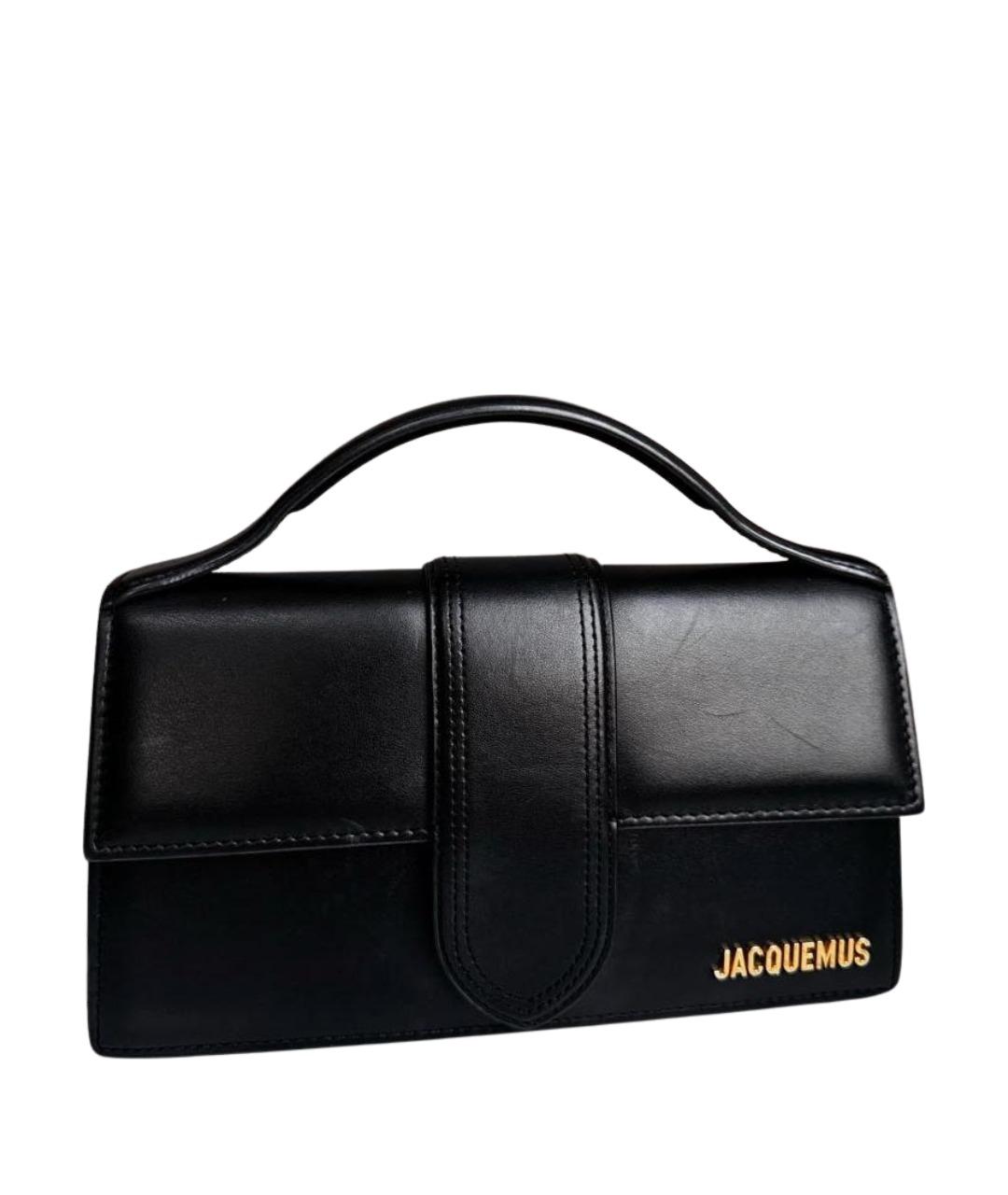 JACQUEMUS Черная кожаная сумка через плечо, фото 1