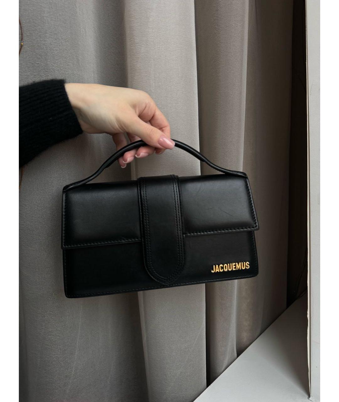 JACQUEMUS Черная кожаная сумка через плечо, фото 6