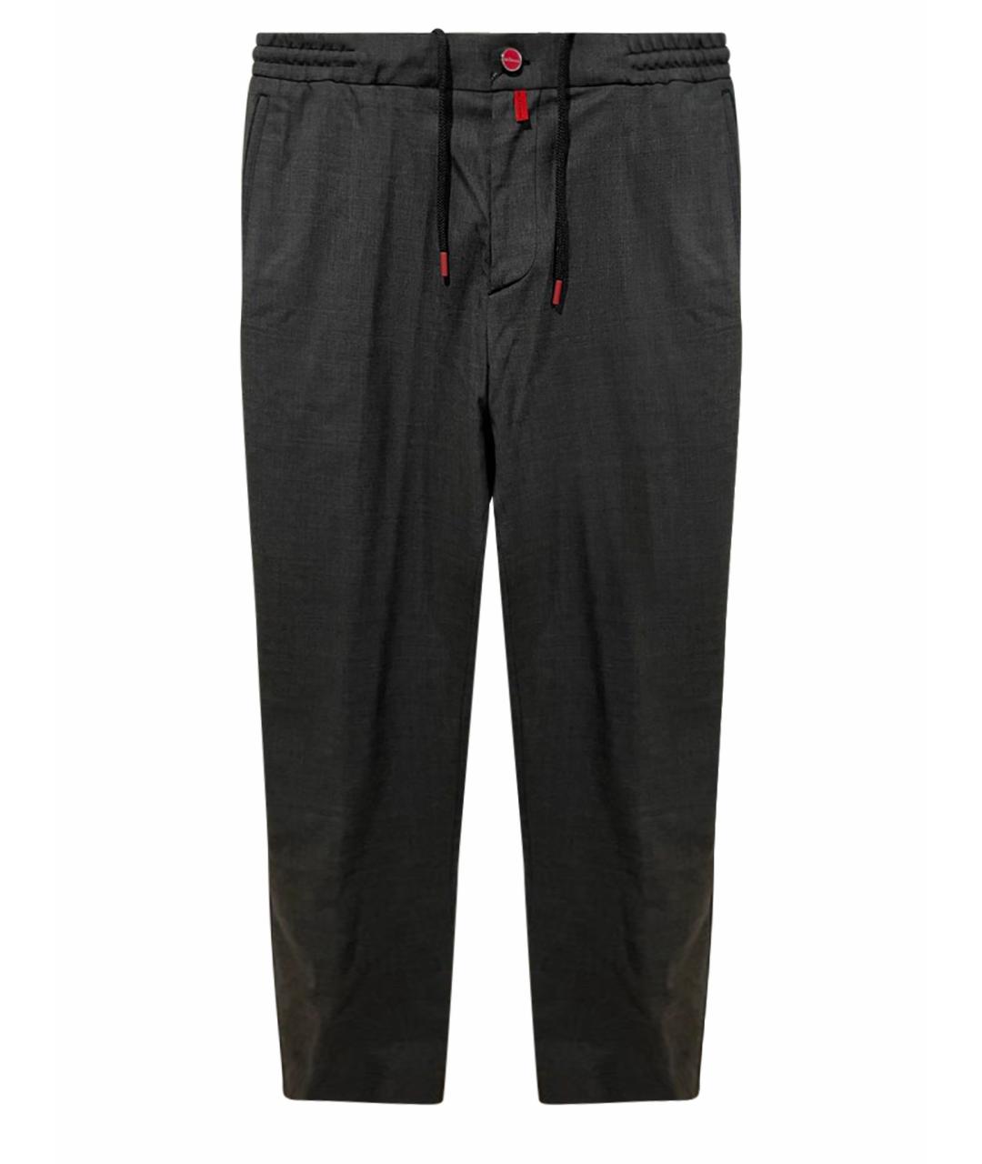 KITON Антрацитовые шерстяные повседневные брюки, фото 1