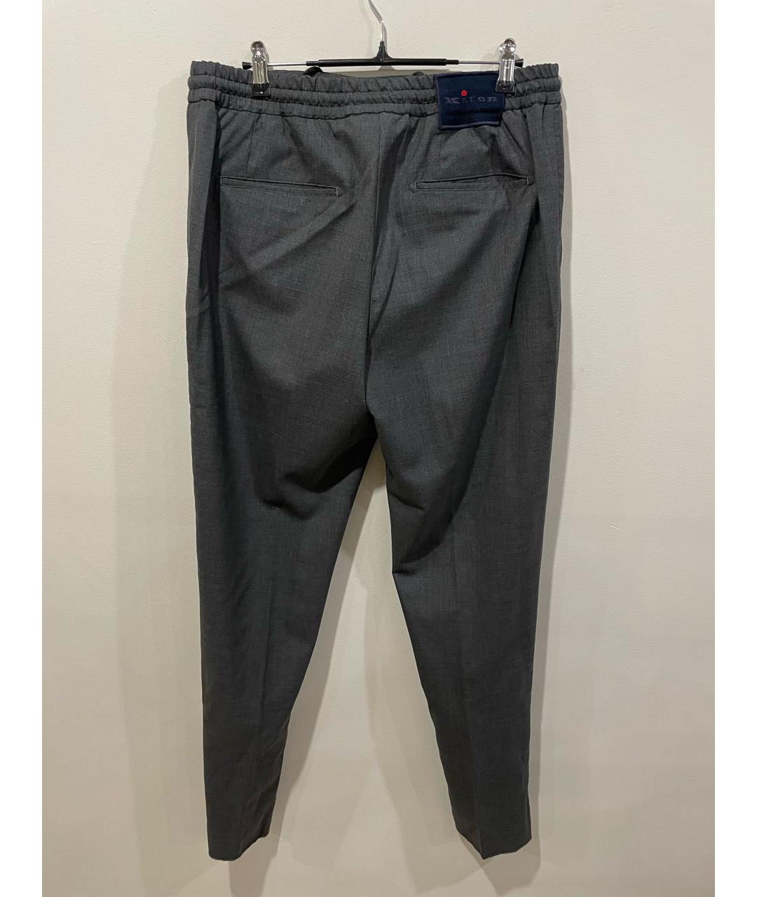 KITON Антрацитовые шерстяные повседневные брюки, фото 2