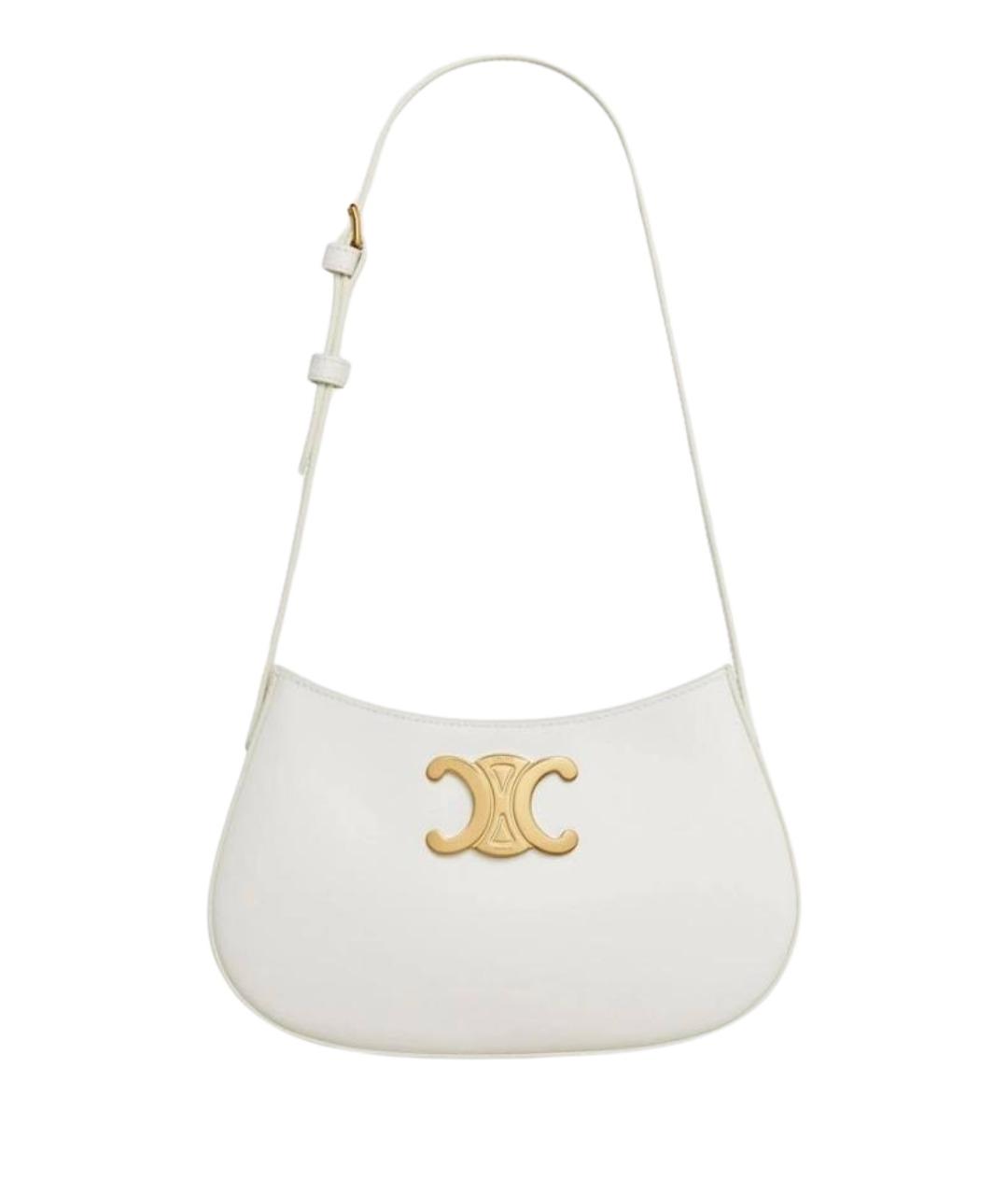 CELINE Белая кожаная сумка через плечо, фото 1