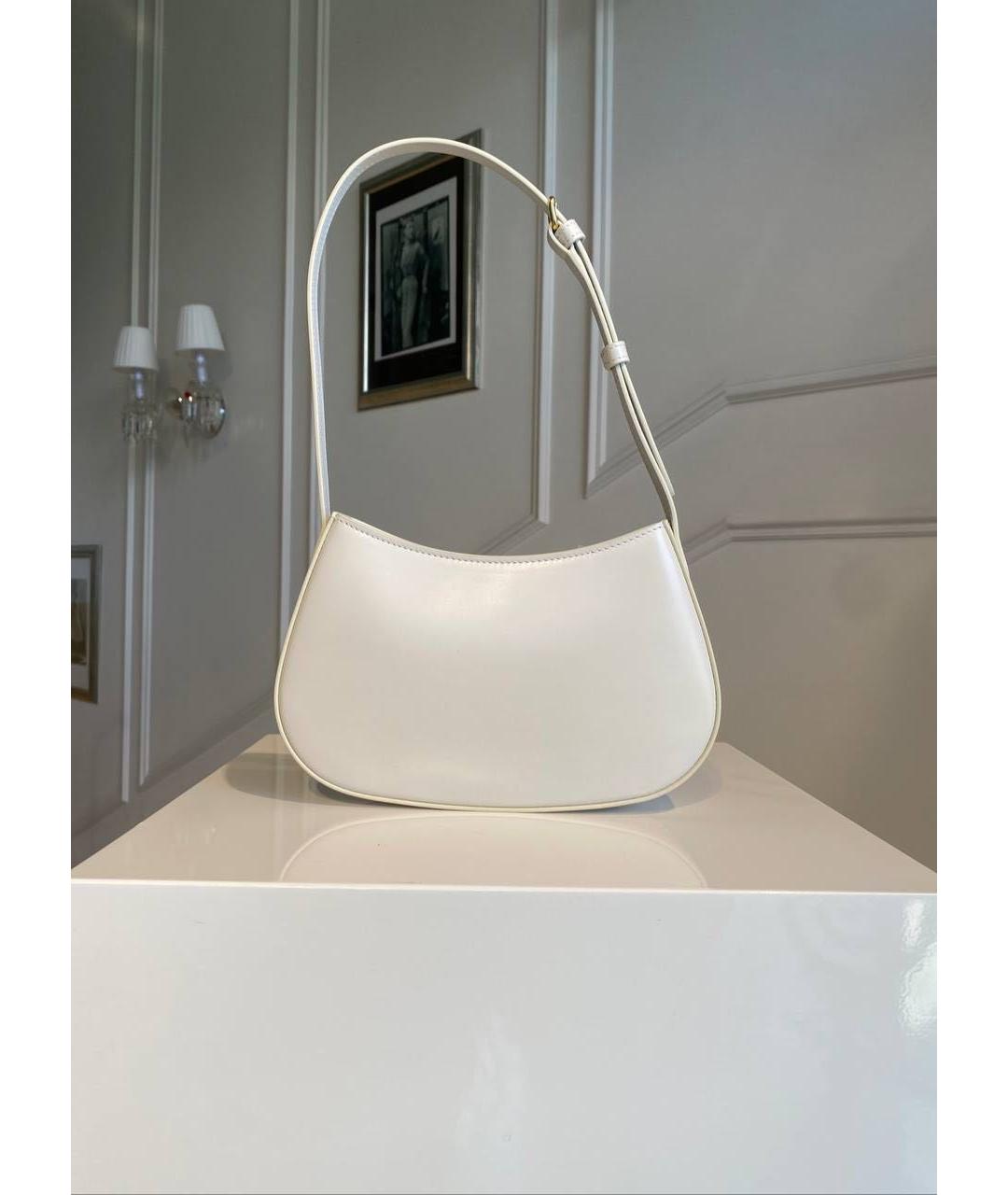 CELINE Белая кожаная сумка через плечо, фото 4