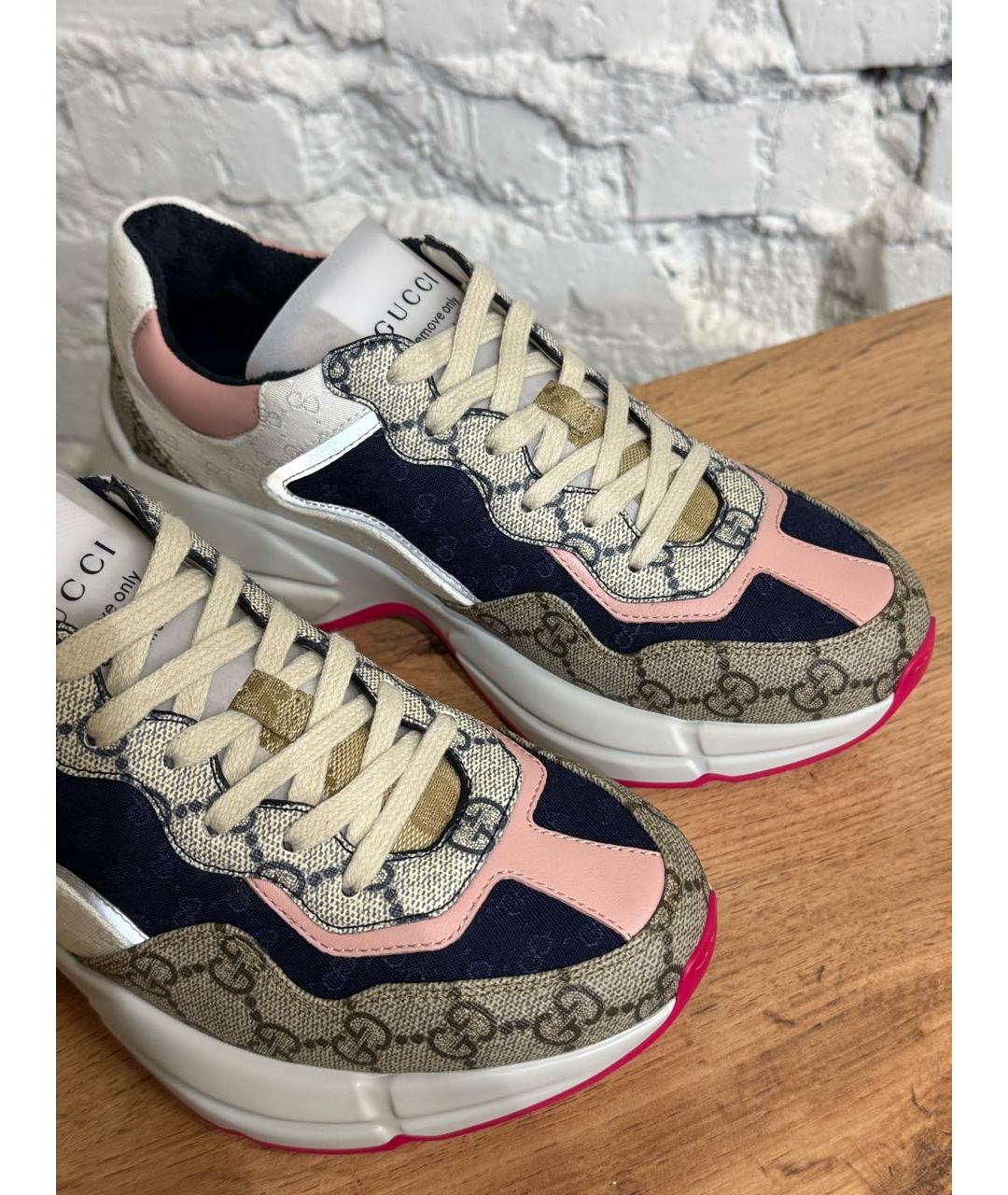 GUCCI Бежевые кроссовки, фото 5