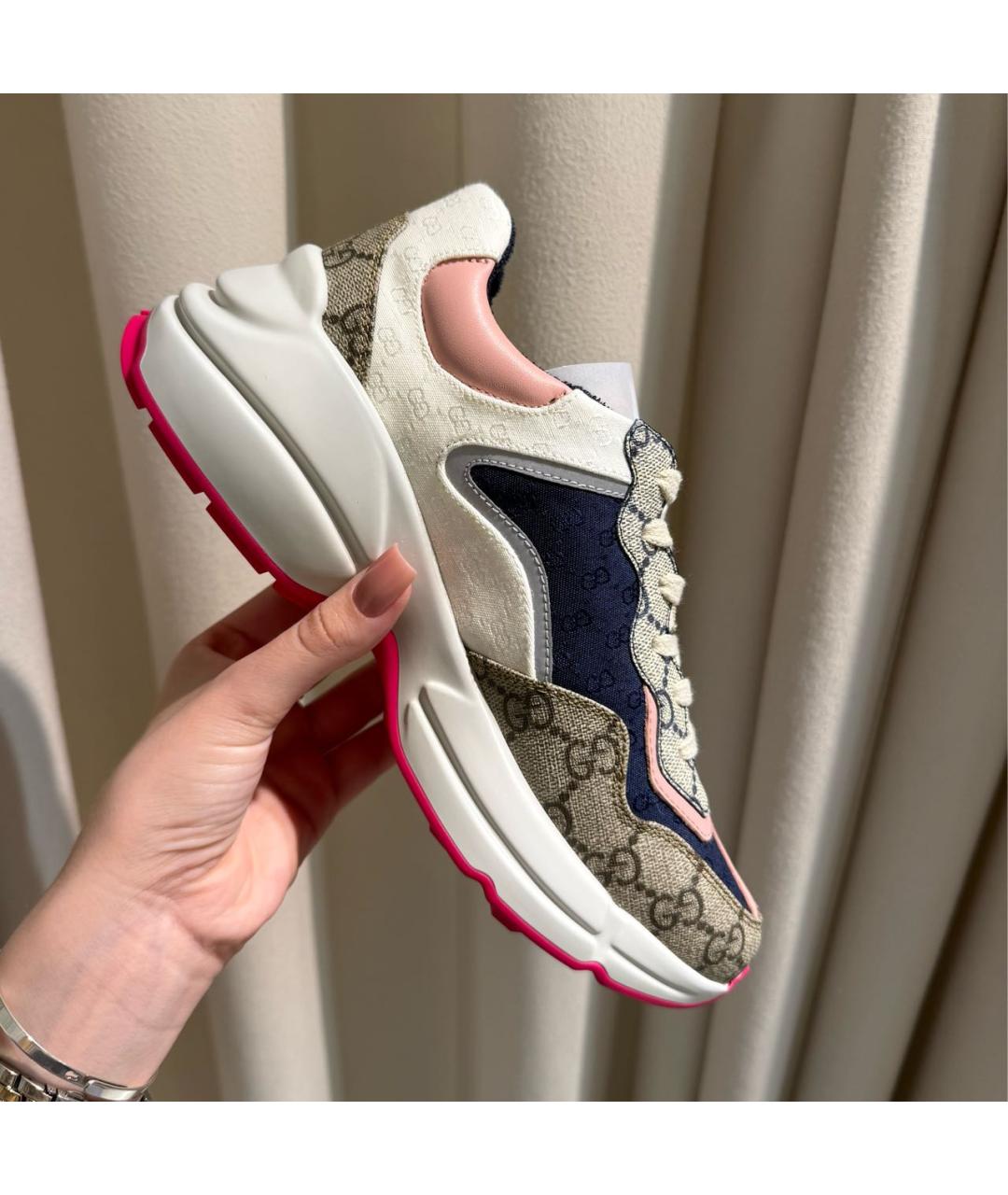 GUCCI Бежевые кроссовки, фото 6
