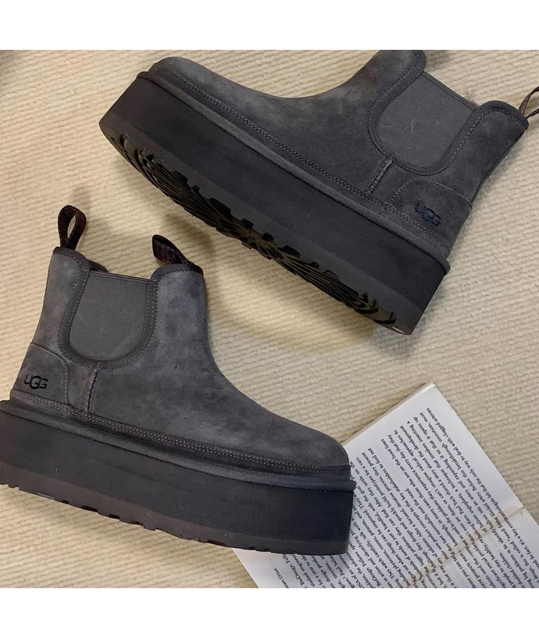 UGG AUSTRALIA Серые замшевые ботинки, фото 7