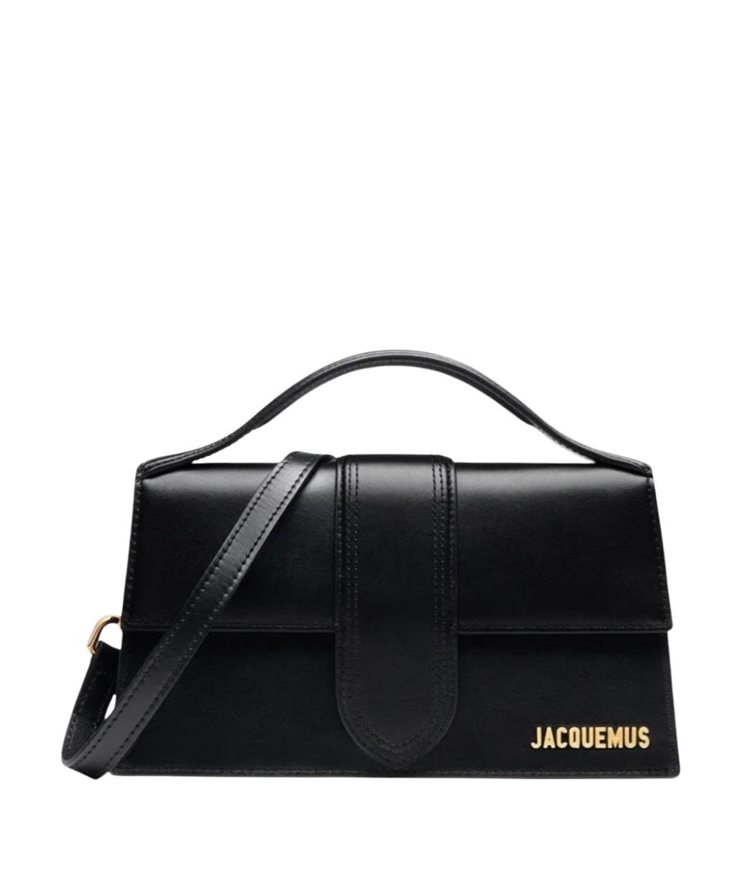 JACQUEMUS Черная кожаная сумка через плечо, фото 1