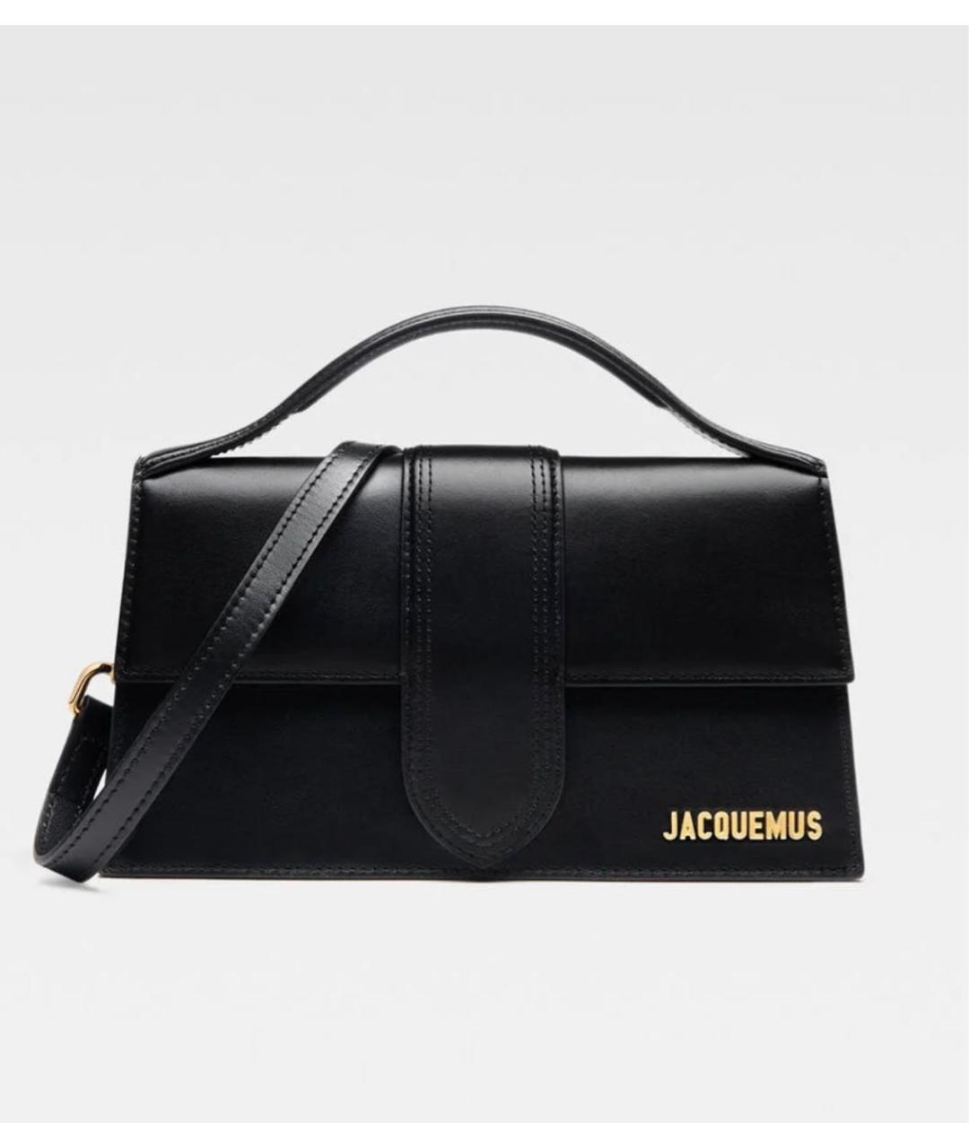 JACQUEMUS Черная кожаная сумка через плечо, фото 6