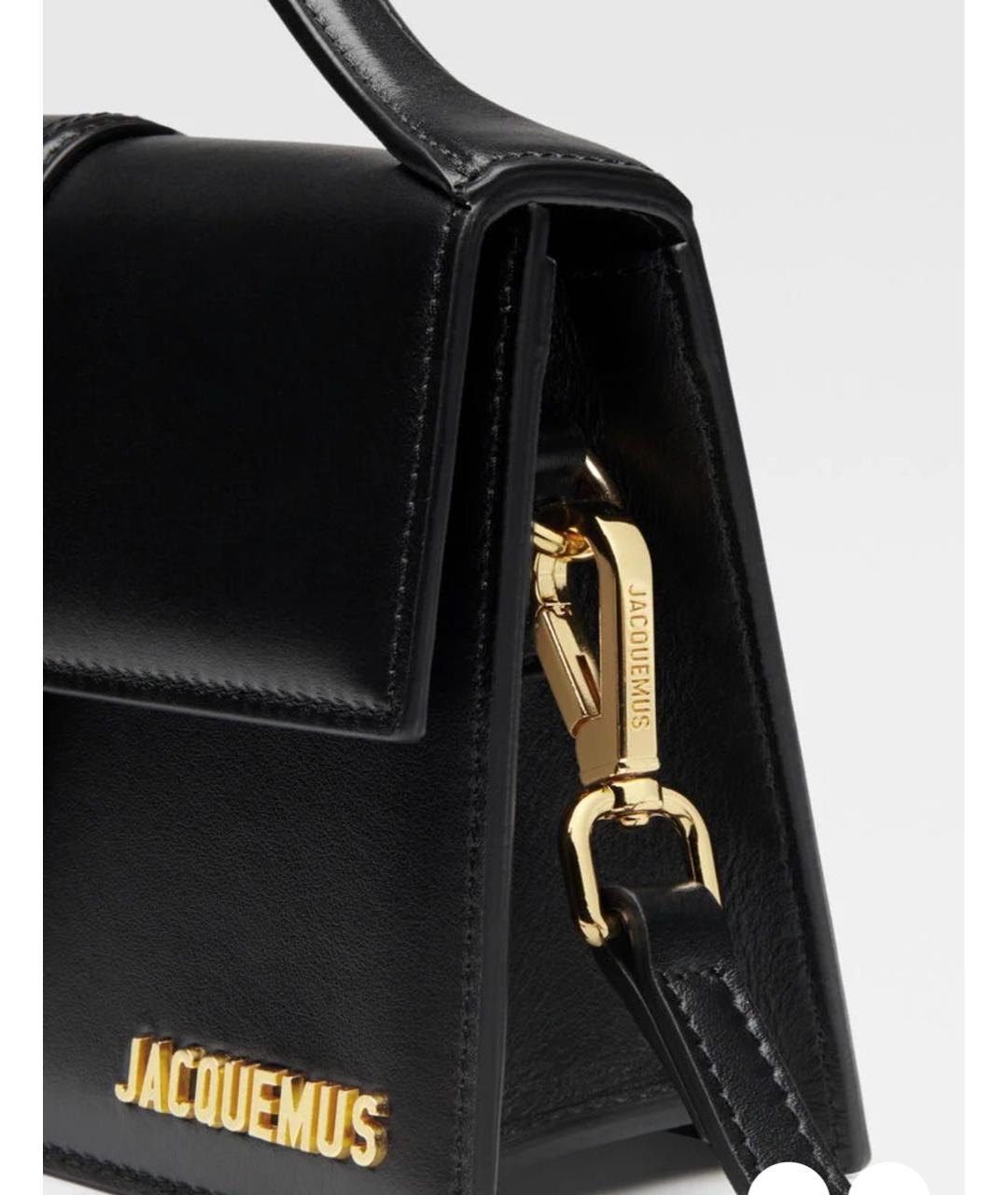 JACQUEMUS Черная кожаная сумка через плечо, фото 3