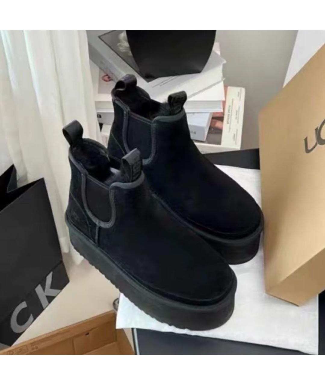 UGG AUSTRALIA Черные замшевые ботинки, фото 7