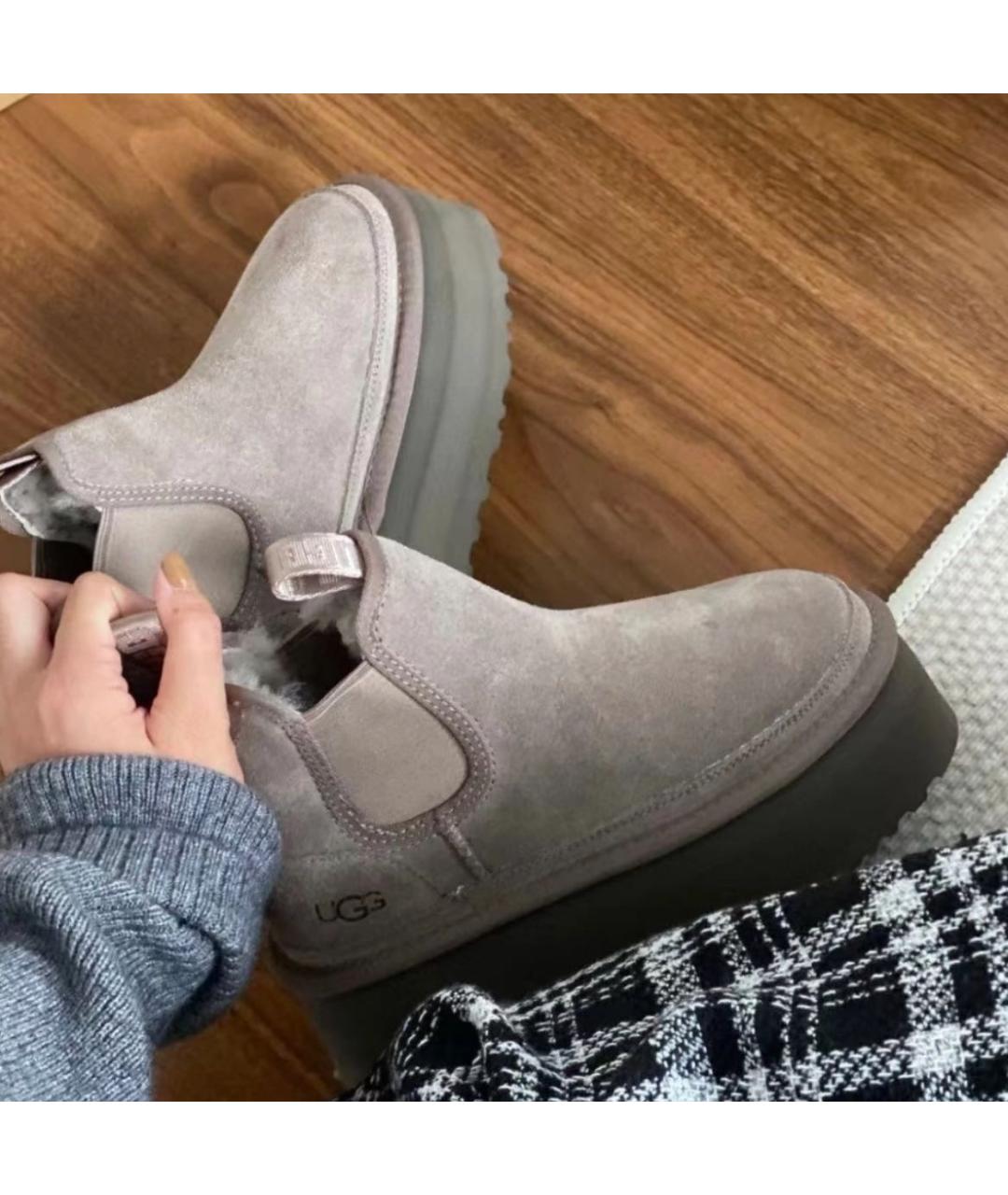 UGG AUSTRALIA Бежевые замшевые ботинки, фото 6