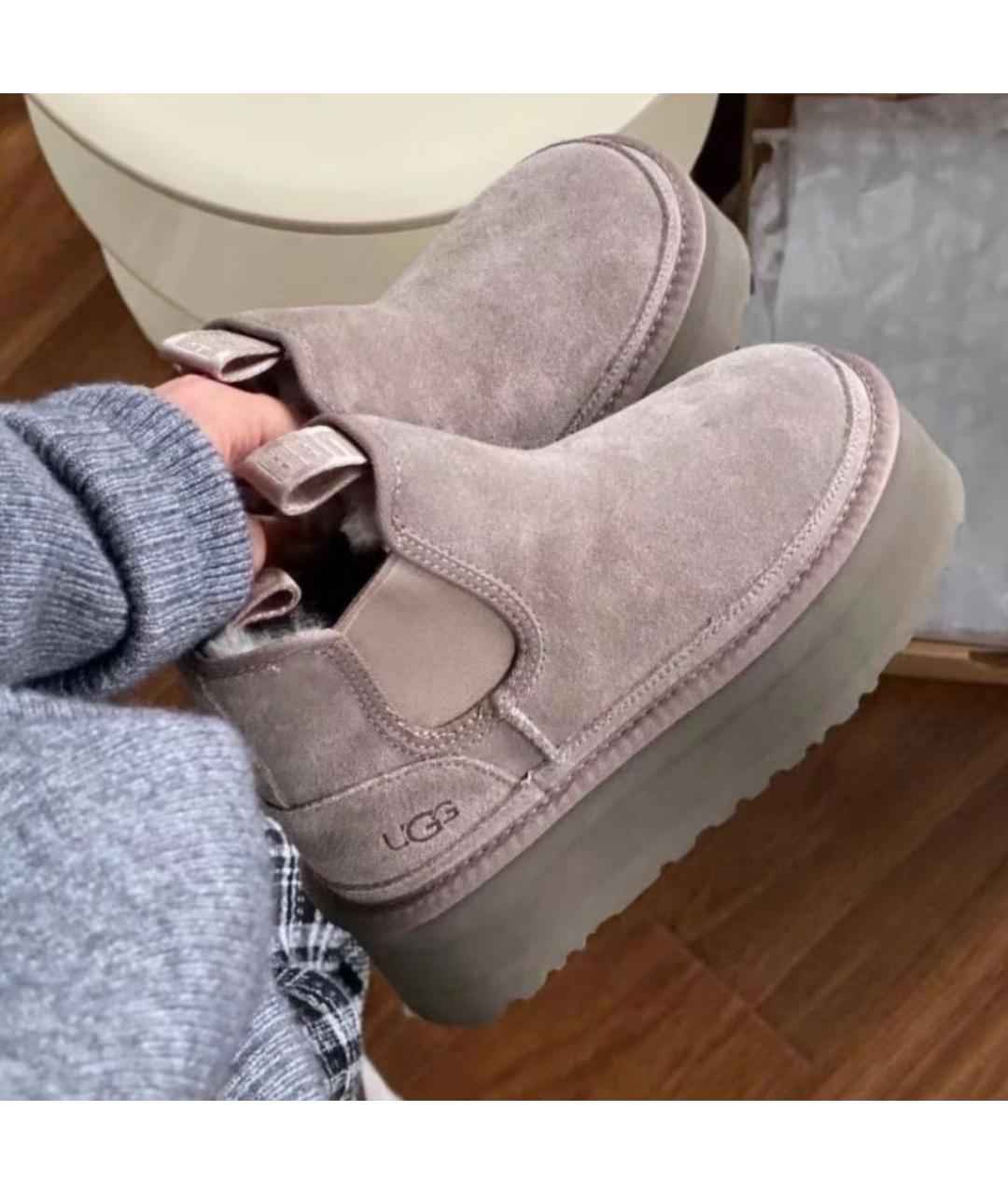 UGG AUSTRALIA Бежевые замшевые ботинки, фото 5