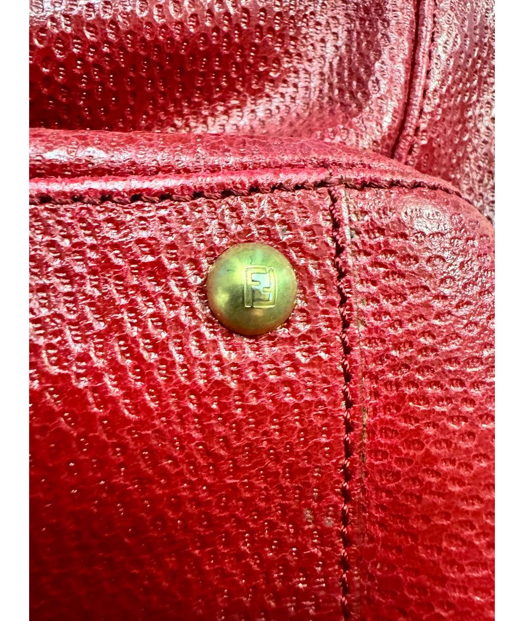 FENDI Красная кожаная сумка через плечо, фото 6