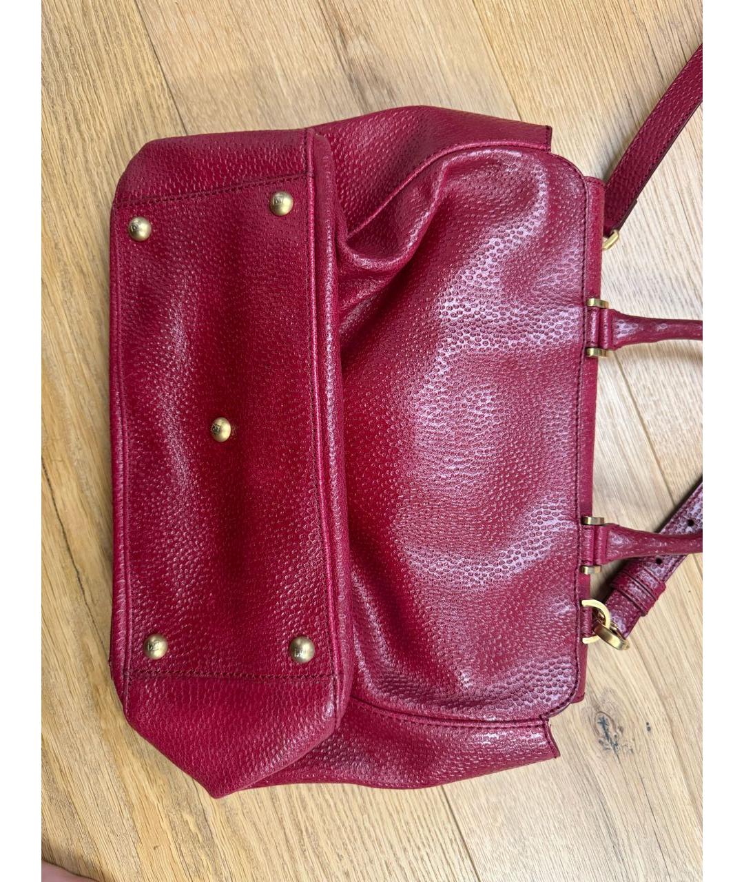 FENDI Красная кожаная сумка через плечо, фото 3