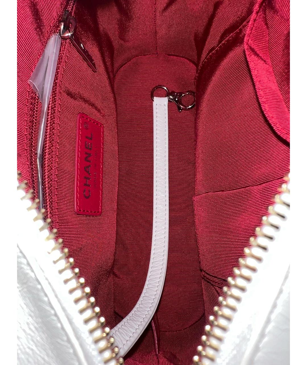 CHANEL Белая кожаная сумка через плечо, фото 7