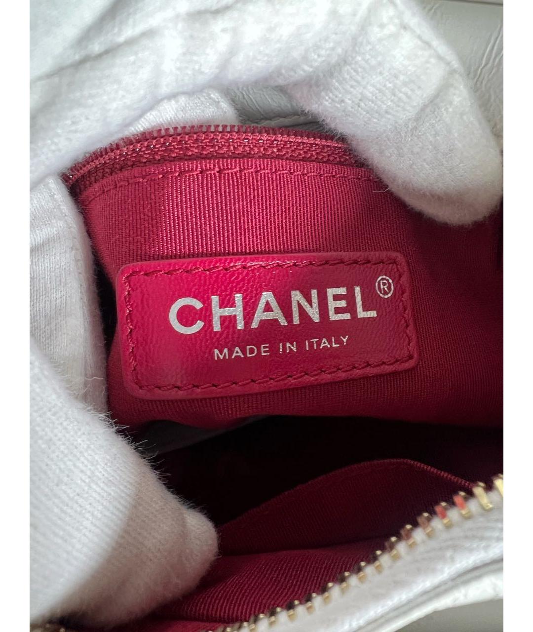 CHANEL Белая кожаная сумка через плечо, фото 8