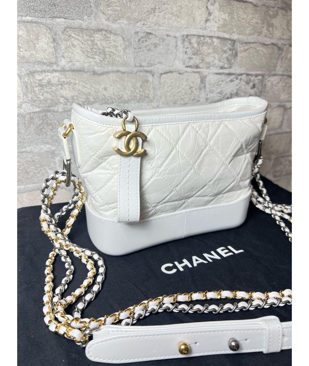 CHANEL Белая кожаная сумка через плечо, фото 2