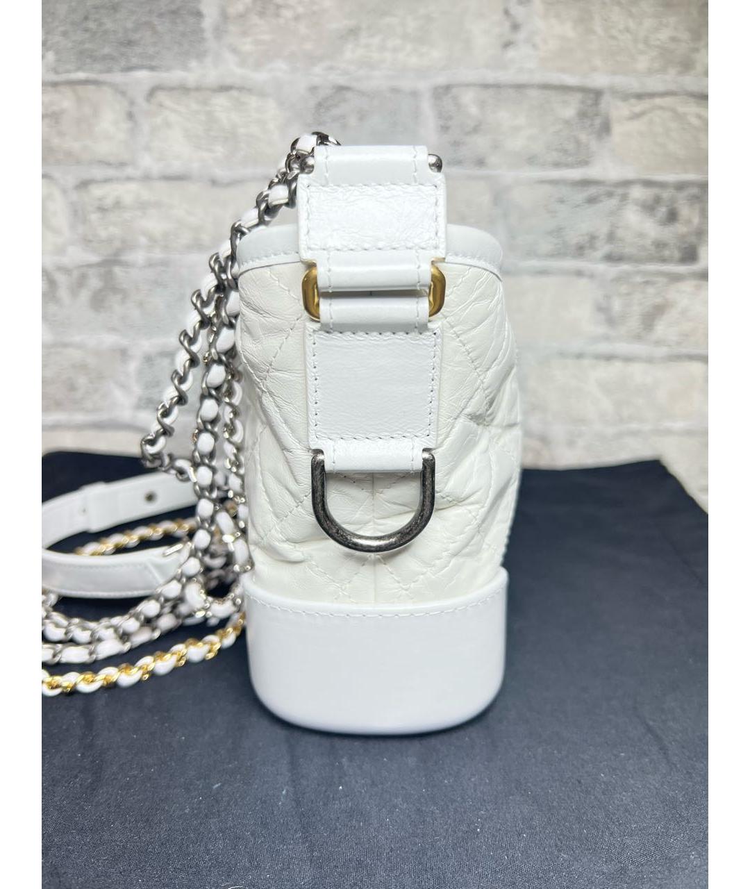 CHANEL Белая кожаная сумка через плечо, фото 5