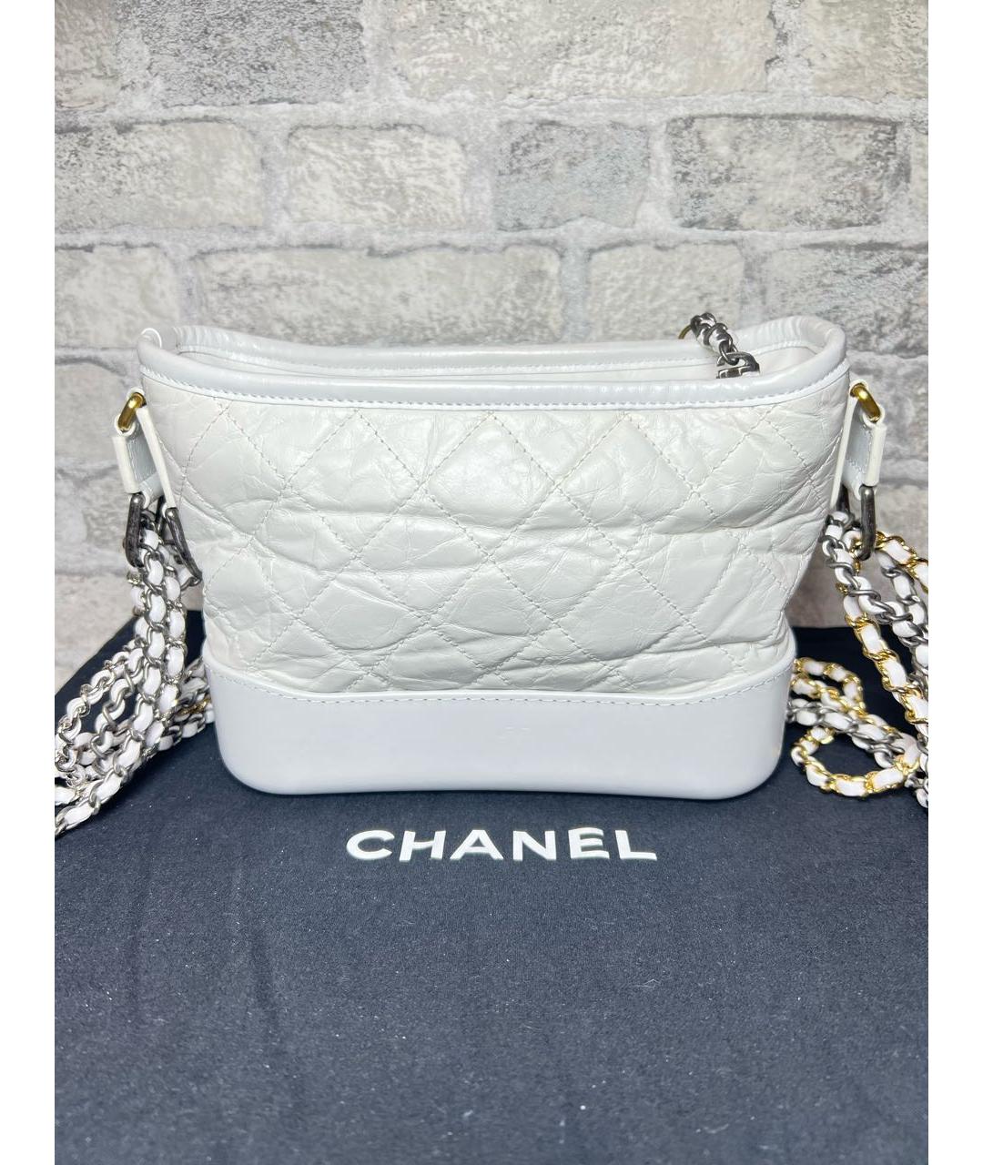 CHANEL Белая кожаная сумка через плечо, фото 3