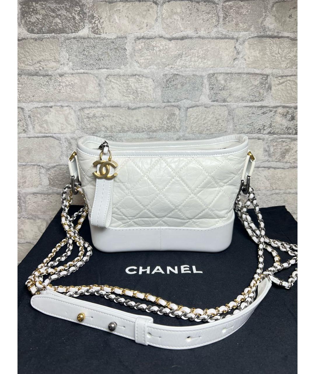 CHANEL Белая кожаная сумка через плечо, фото 9