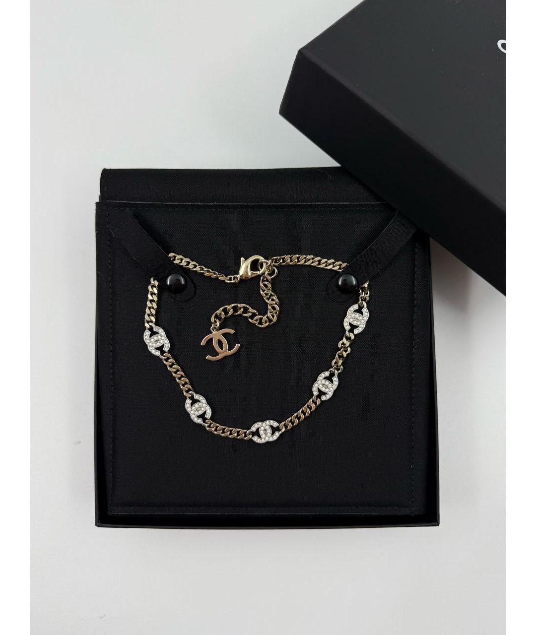 CHANEL Золотой металлический чокер, фото 3