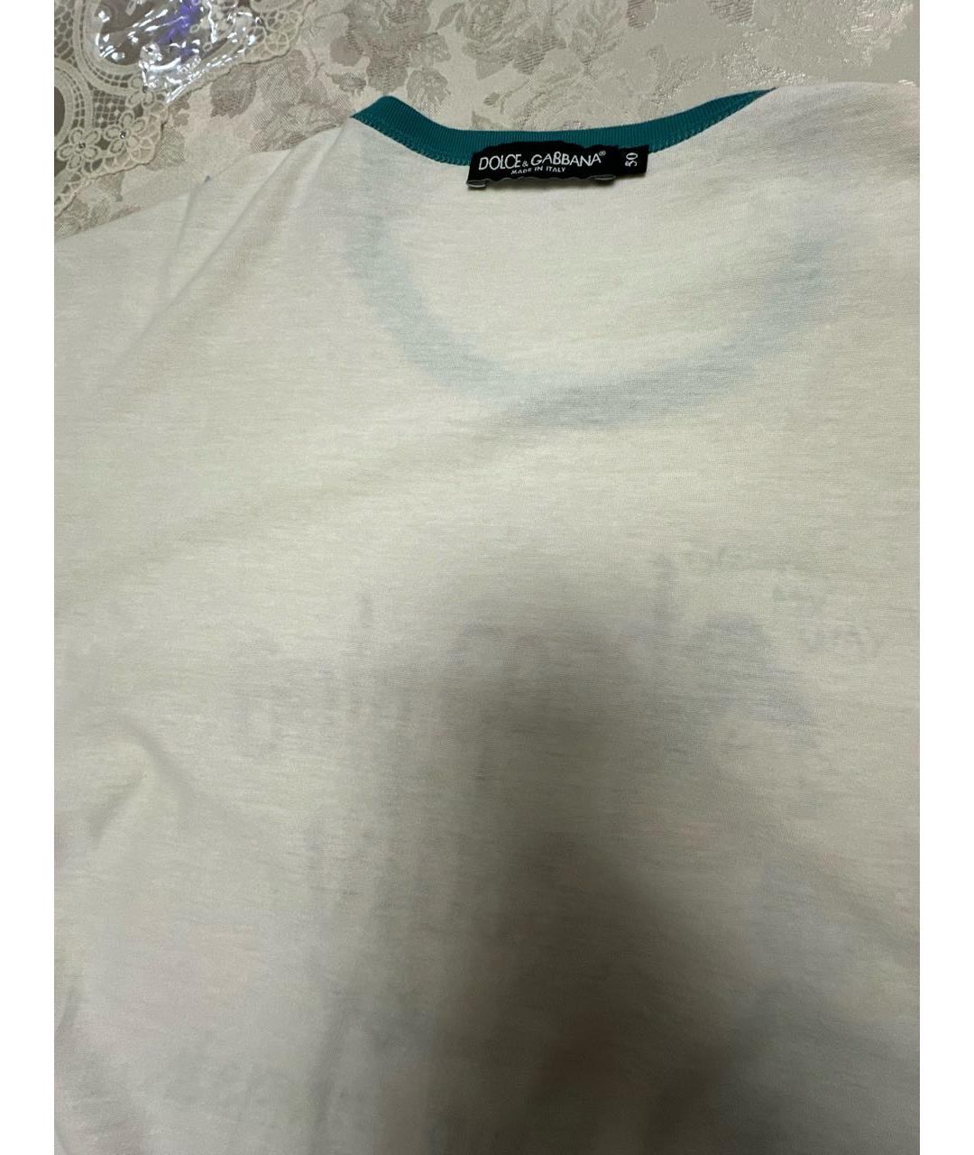 DOLCE&GABBANA Бежевая хлопковая футболка, фото 3
