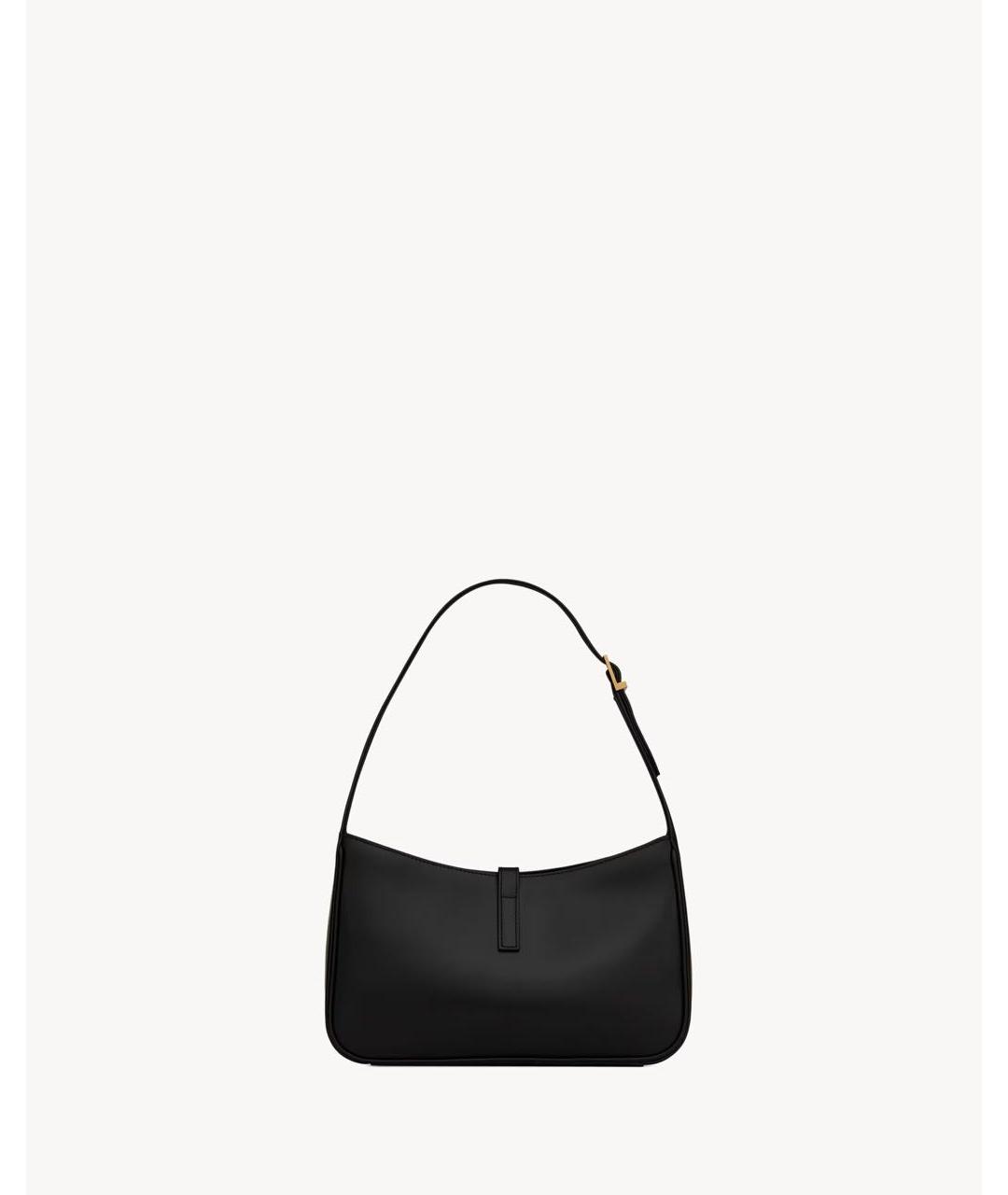 SAINT LAURENT Черная кожаная сумка с короткими ручками, фото 2