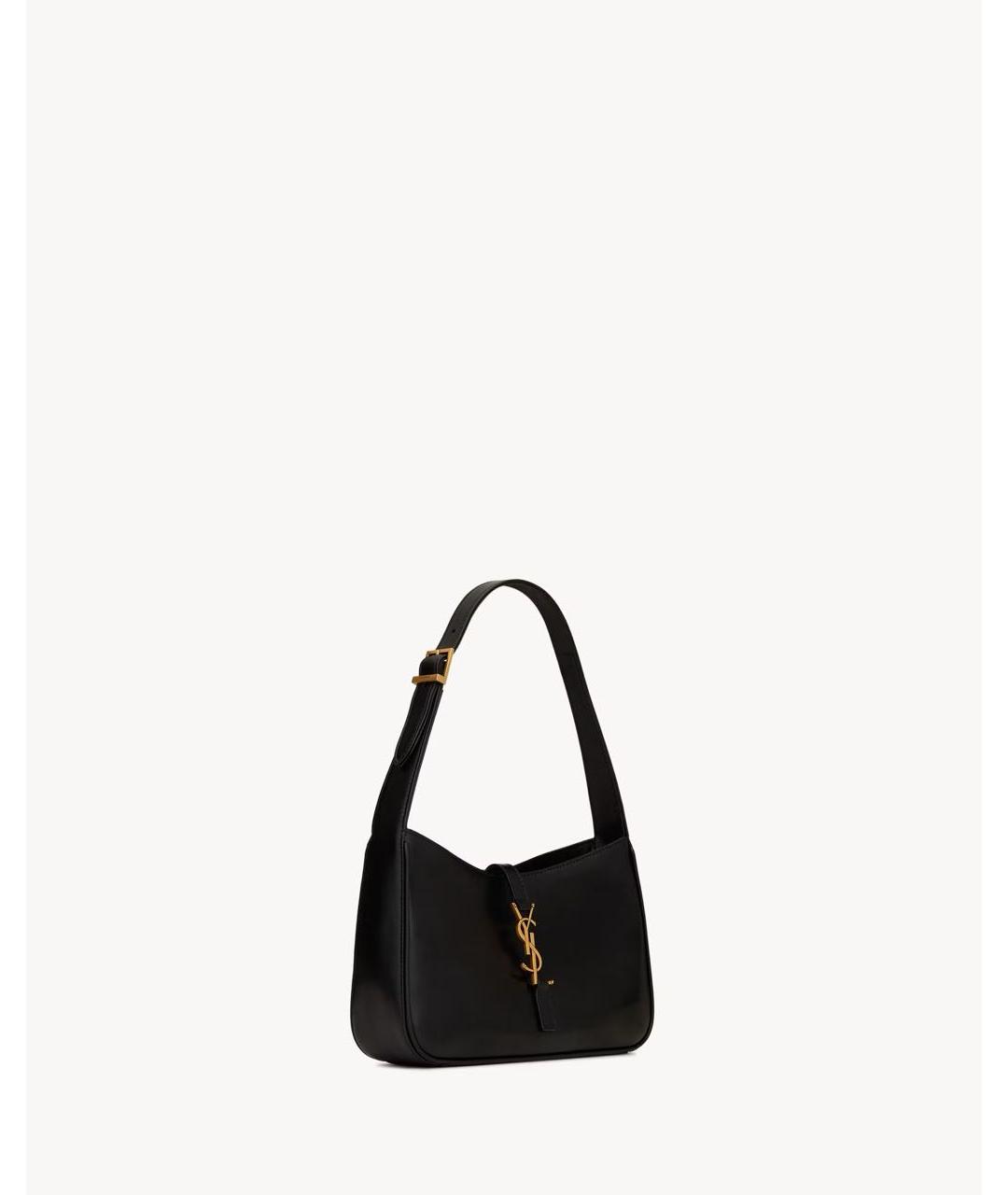 SAINT LAURENT Черная кожаная сумка с короткими ручками, фото 4