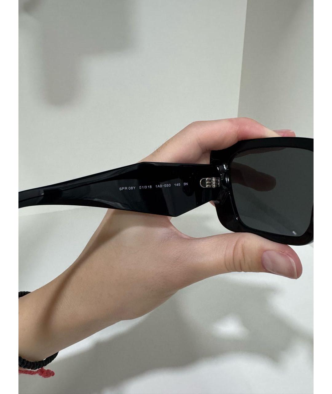 PRADA Черные пластиковые солнцезащитные очки, фото 3