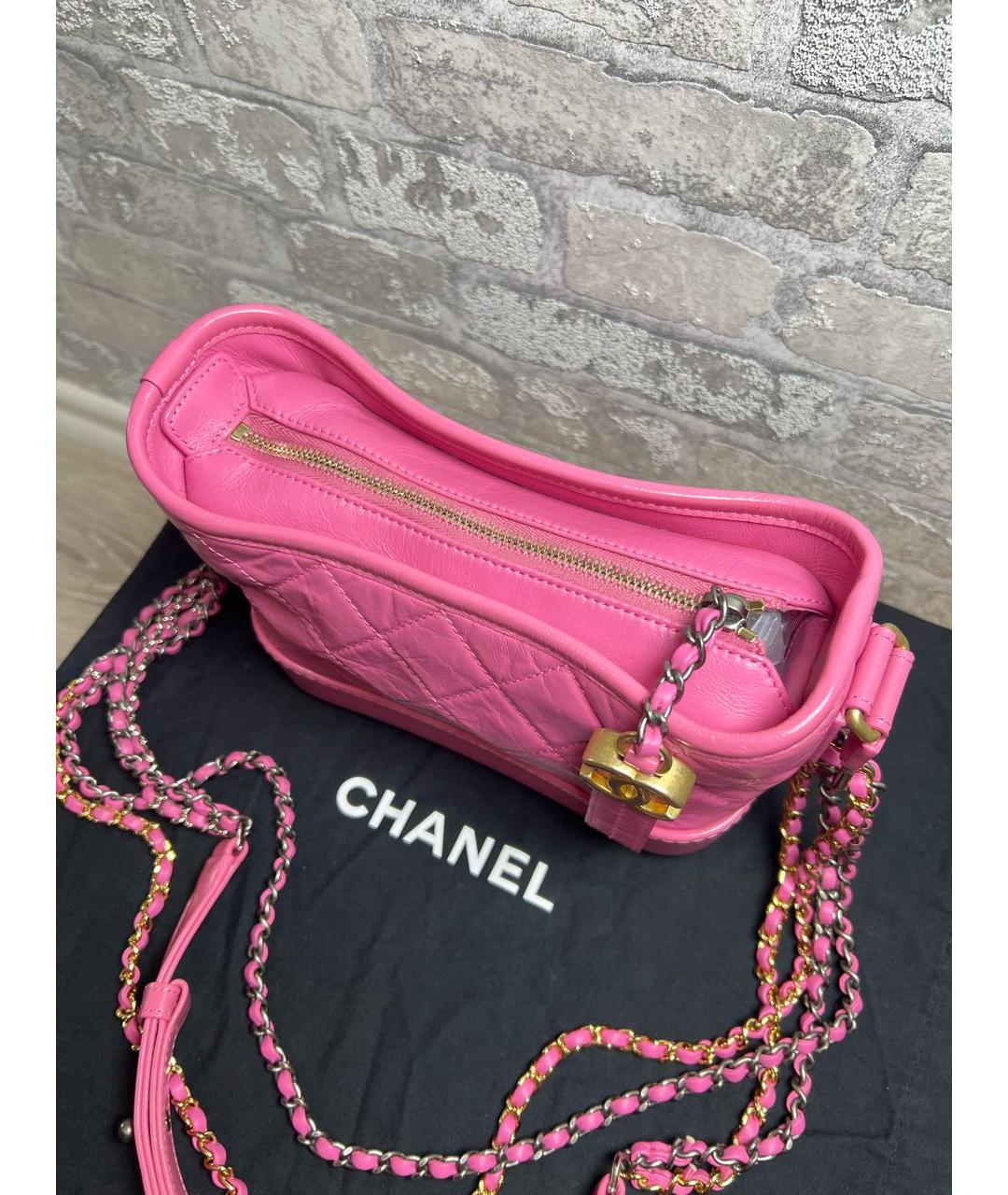 CHANEL Розовая кожаная сумка через плечо, фото 4