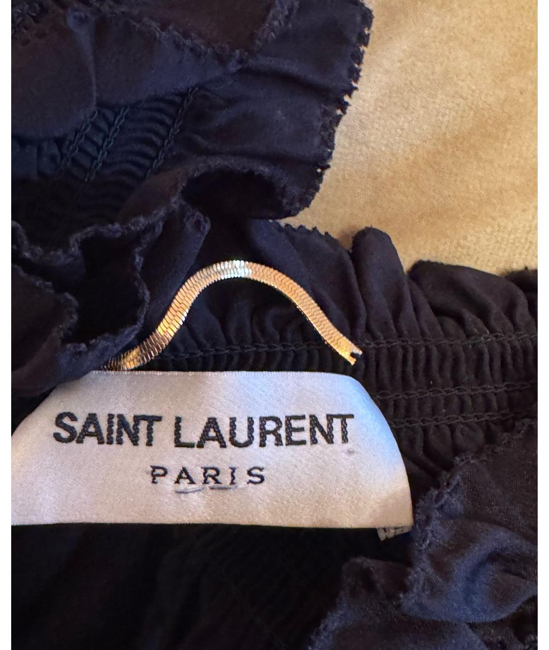 SAINT LAURENT Черная шелковая блузы, фото 4