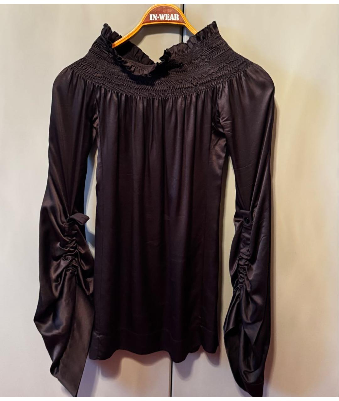 SAINT LAURENT Черная шелковая блузы, фото 6