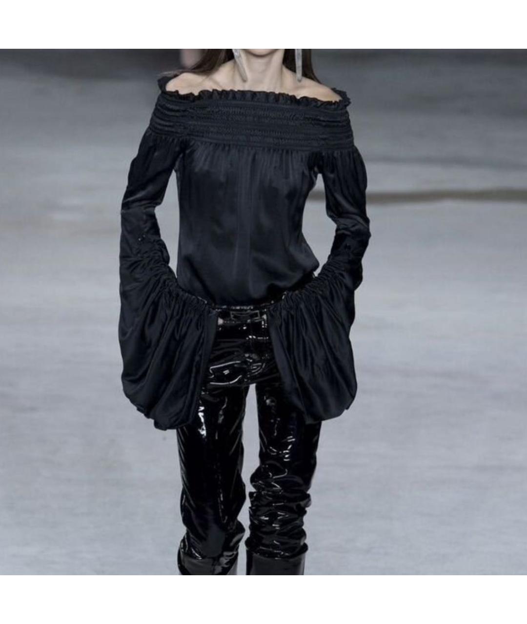 SAINT LAURENT Черная шелковая блузы, фото 2