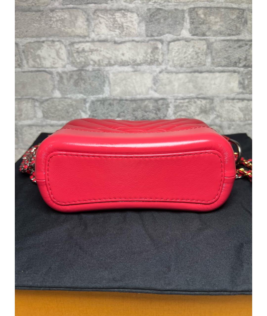 CHANEL Красная кожаная сумка через плечо, фото 6