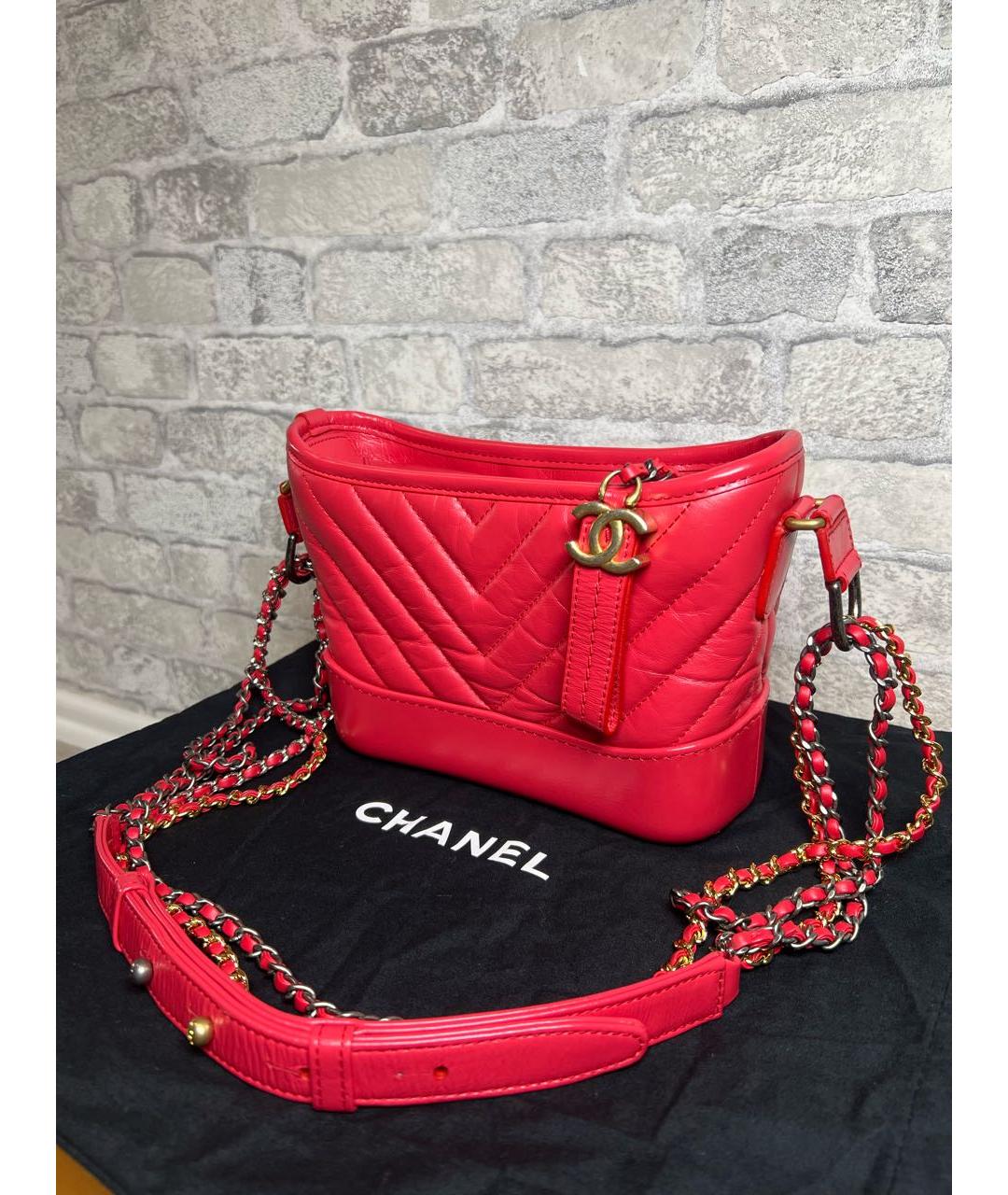 CHANEL Красная кожаная сумка через плечо, фото 2