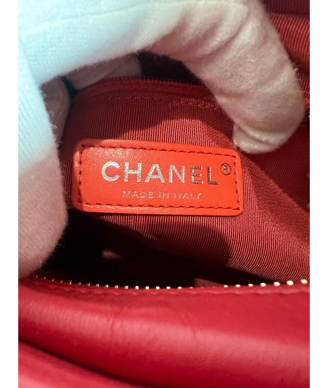 CHANEL Красная кожаная сумка через плечо, фото 8