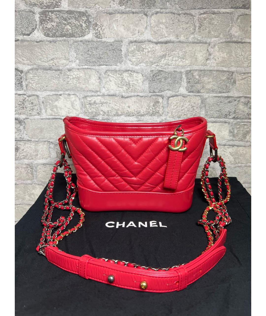 CHANEL Красная кожаная сумка через плечо, фото 9