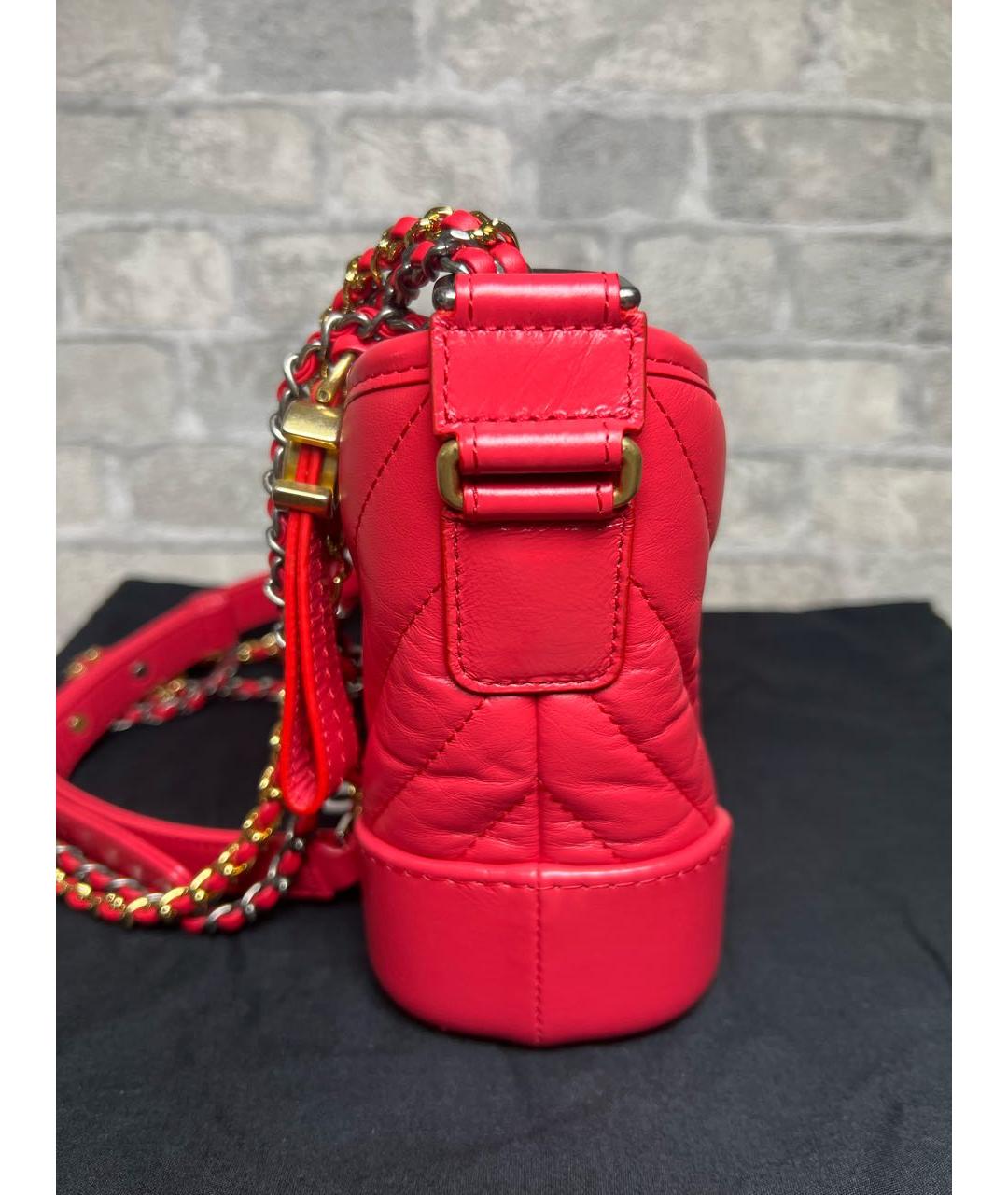CHANEL Красная кожаная сумка через плечо, фото 5